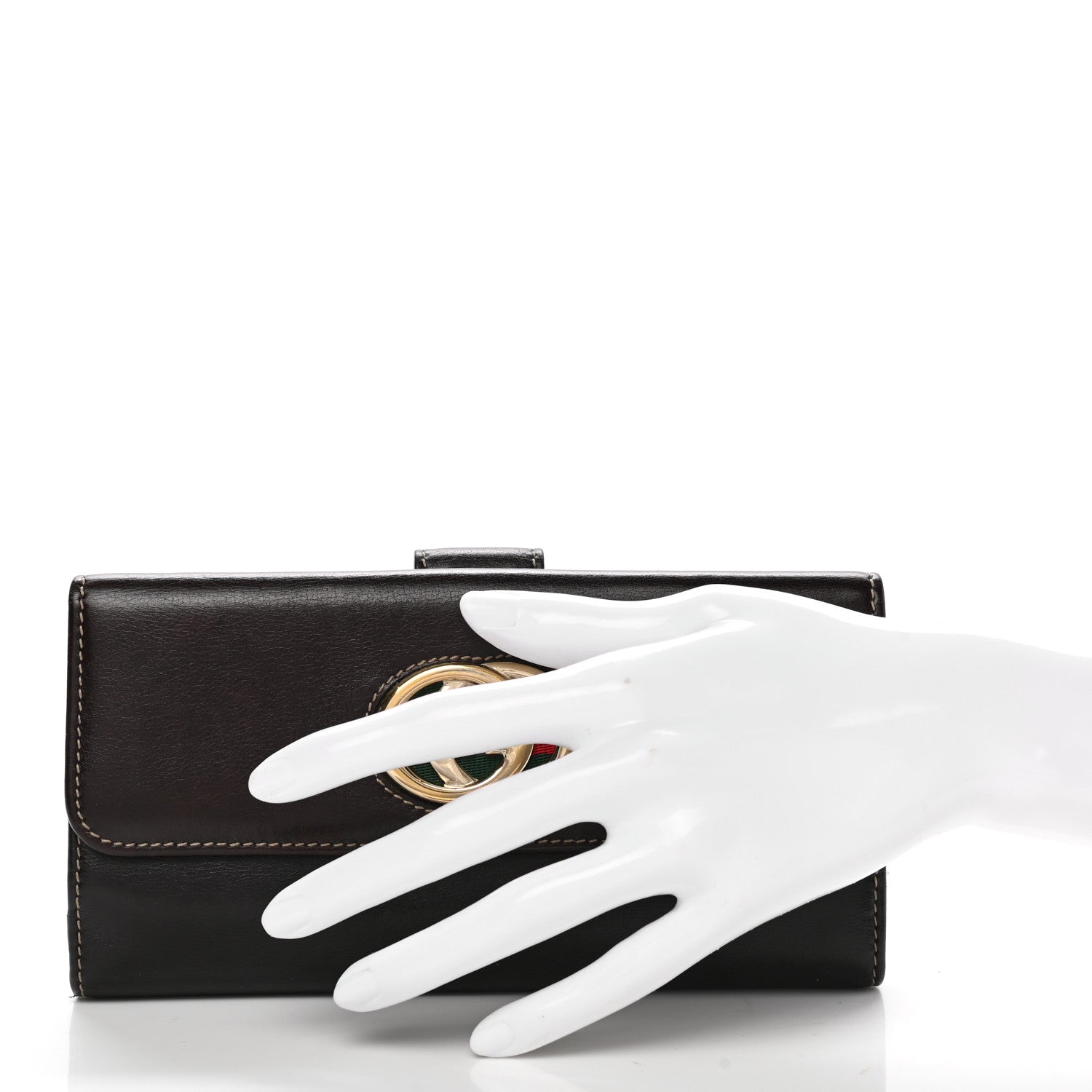 Gucci Calfskin Britt Continental Wallet Brown 2 of 11