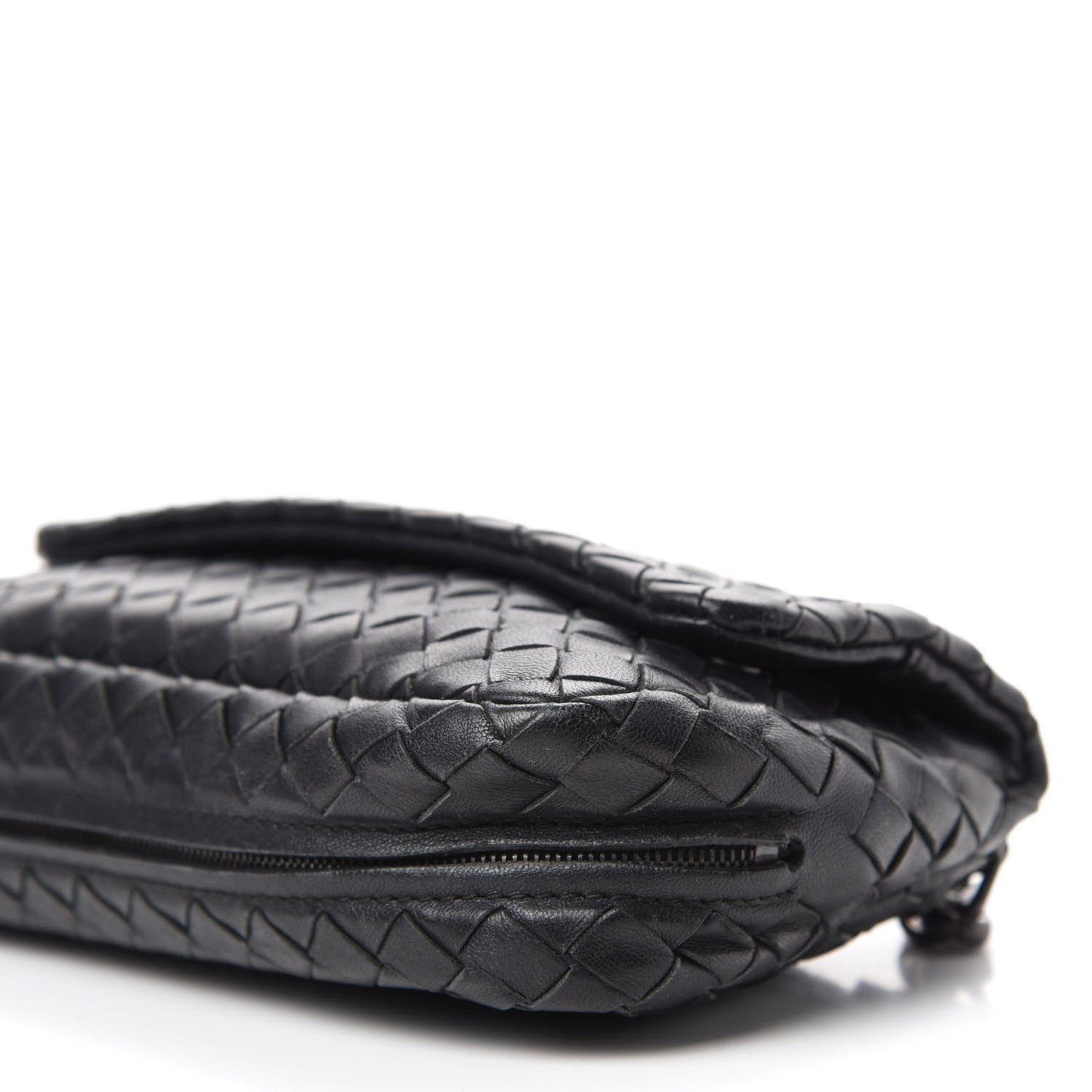 Nappa Intrecciato Mini Chain Messenger Black