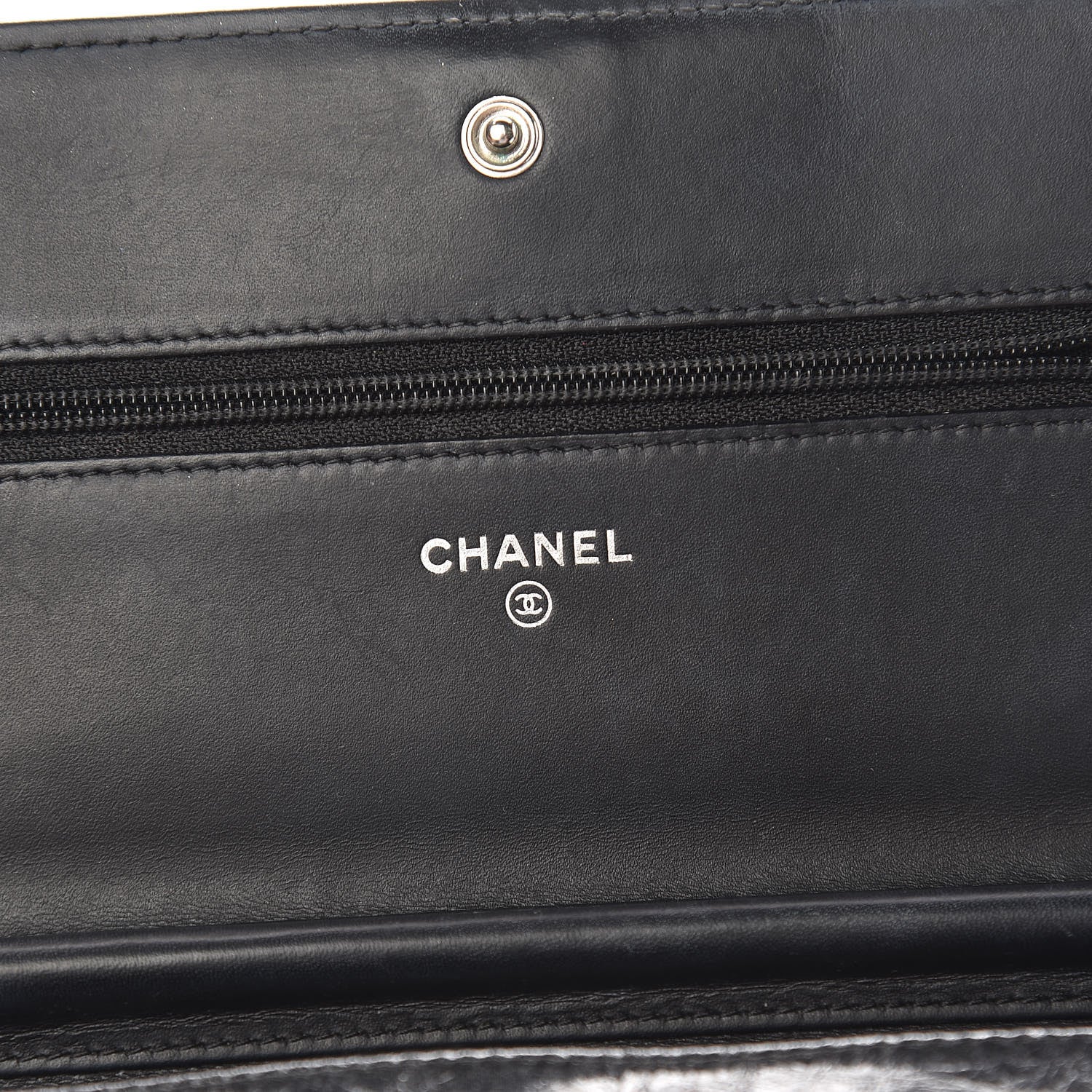 Chanel Shiny Aged Calfskin Quilted Boy Wallet On Chain WOC Black 6 of 19