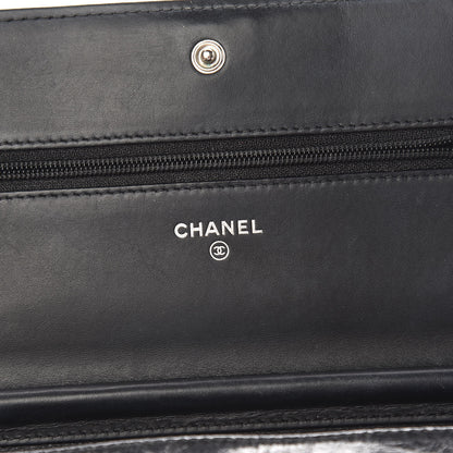 Chanel Shiny Aged Calfskin Quilted Boy Wallet On Chain WOC Black 6 of 19