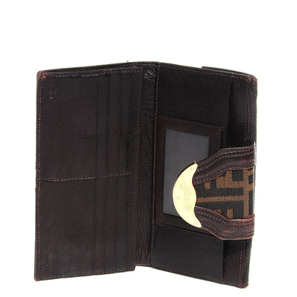 Fendi Zucca Nappa Nuvolata Vitello Tortuga Spy Continental Wallet Tobacco Moro 5 of 8