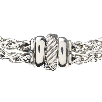 David Yurman Sterling Silver 18K Yellow Gold 8mm Double Wheat Chain Necklace 4 of 5