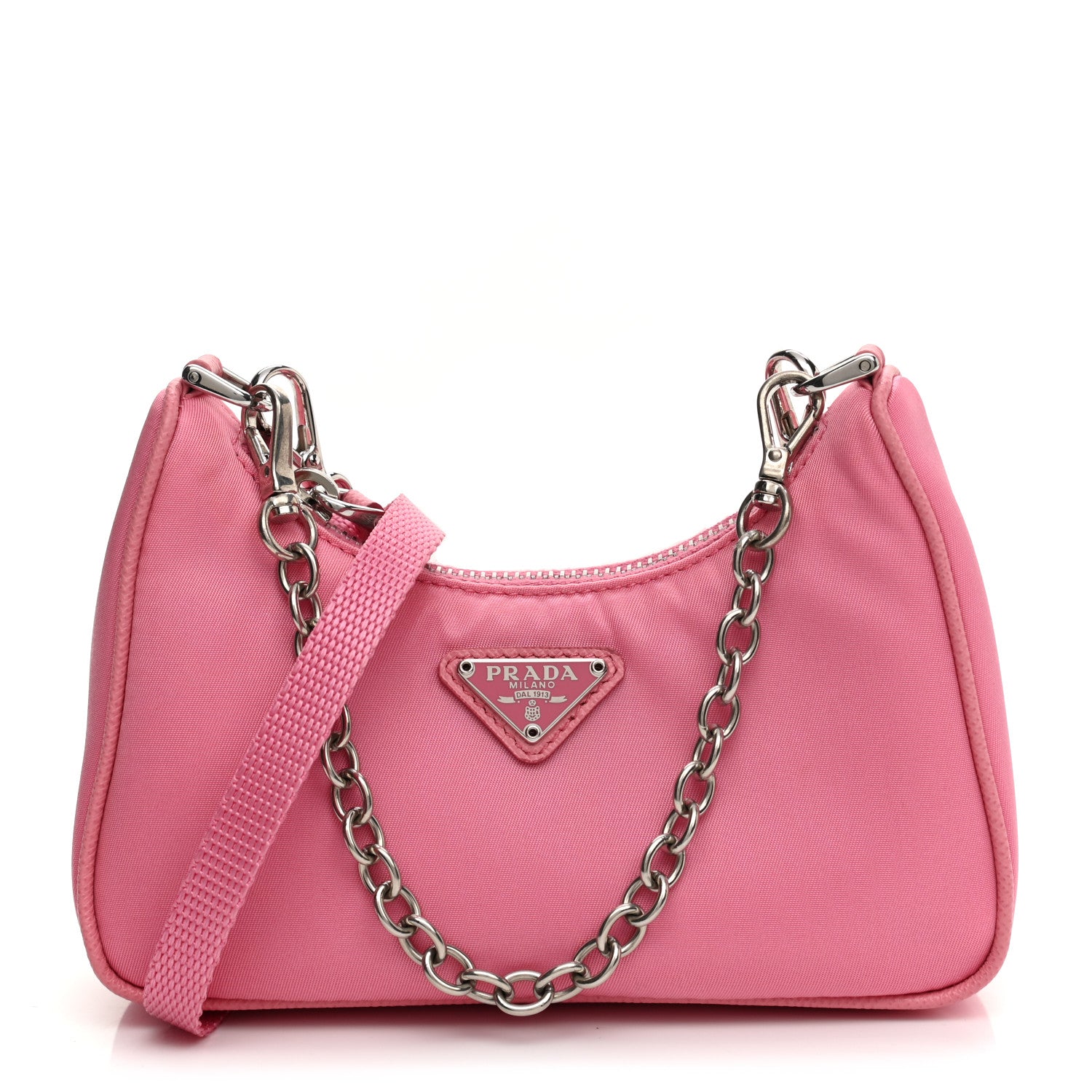 Prada Tessuto Nylon Saffiano Mini Re-Edition 2000 Shoulder Bag Begonia 1 of 9