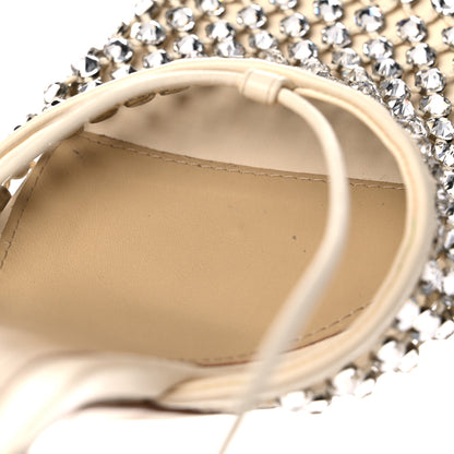 Bottega Veneta Mesh Nappa Crystal Embellished Sparkle Stretch Ankle Tie Sandals 40 Toile 11 of 13