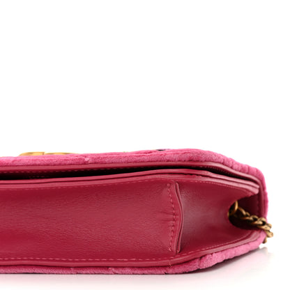 Gucci Velvet Matelasse Love Embroidered GG Marmont Mini Bag Light Raspberry Rose 8 of 9