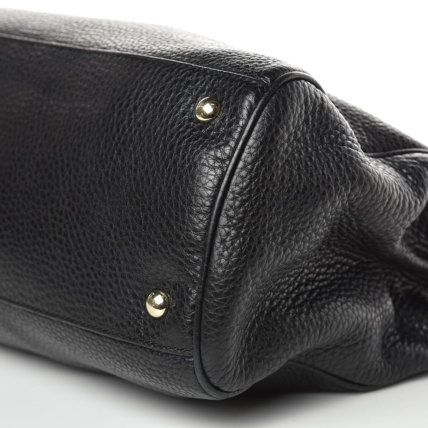 Pebbled Calfskin Medium Bamboo Shopper Tote Black