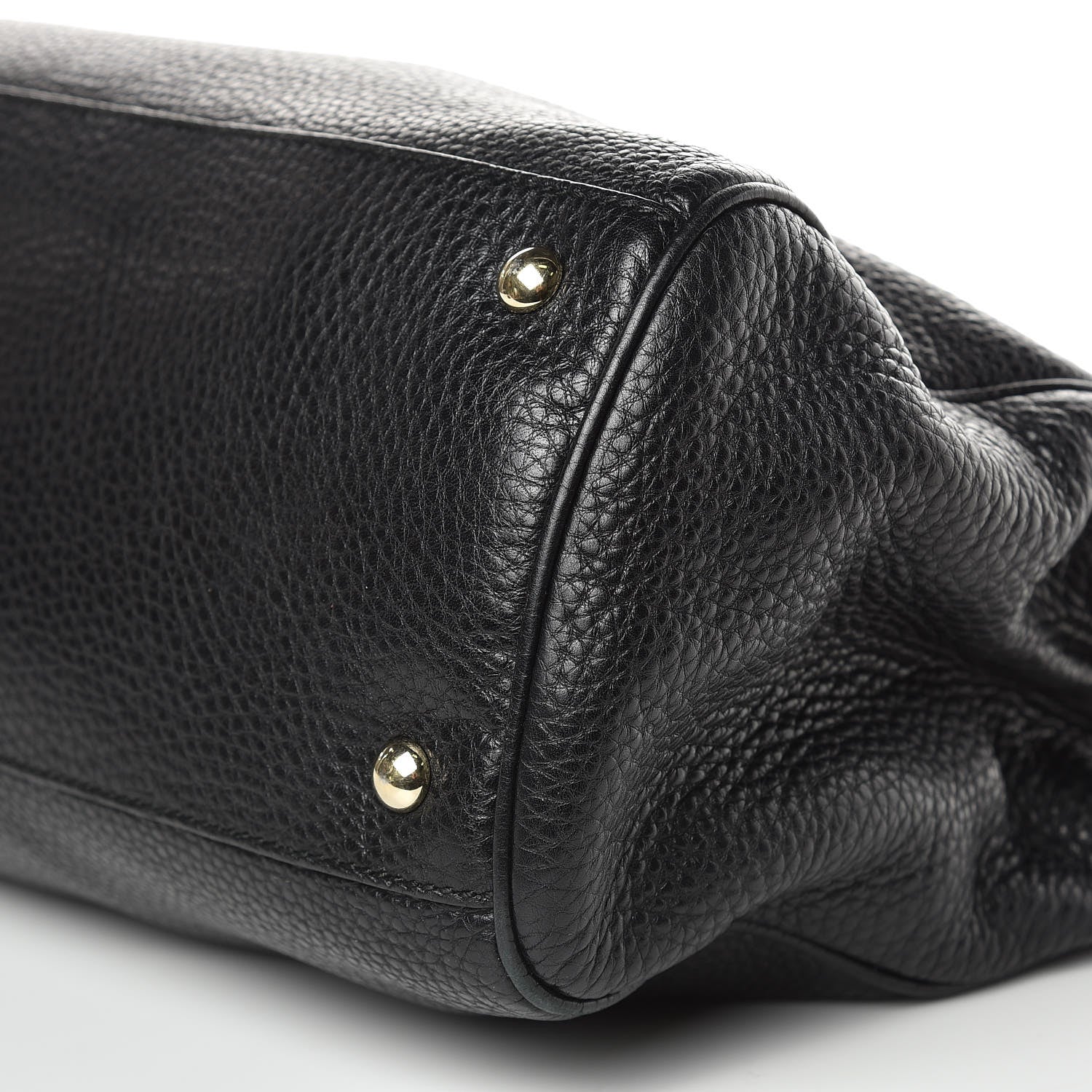 Gucci Pebbled Calfskin Medium Bamboo Shopper Tote Black 10 of 12