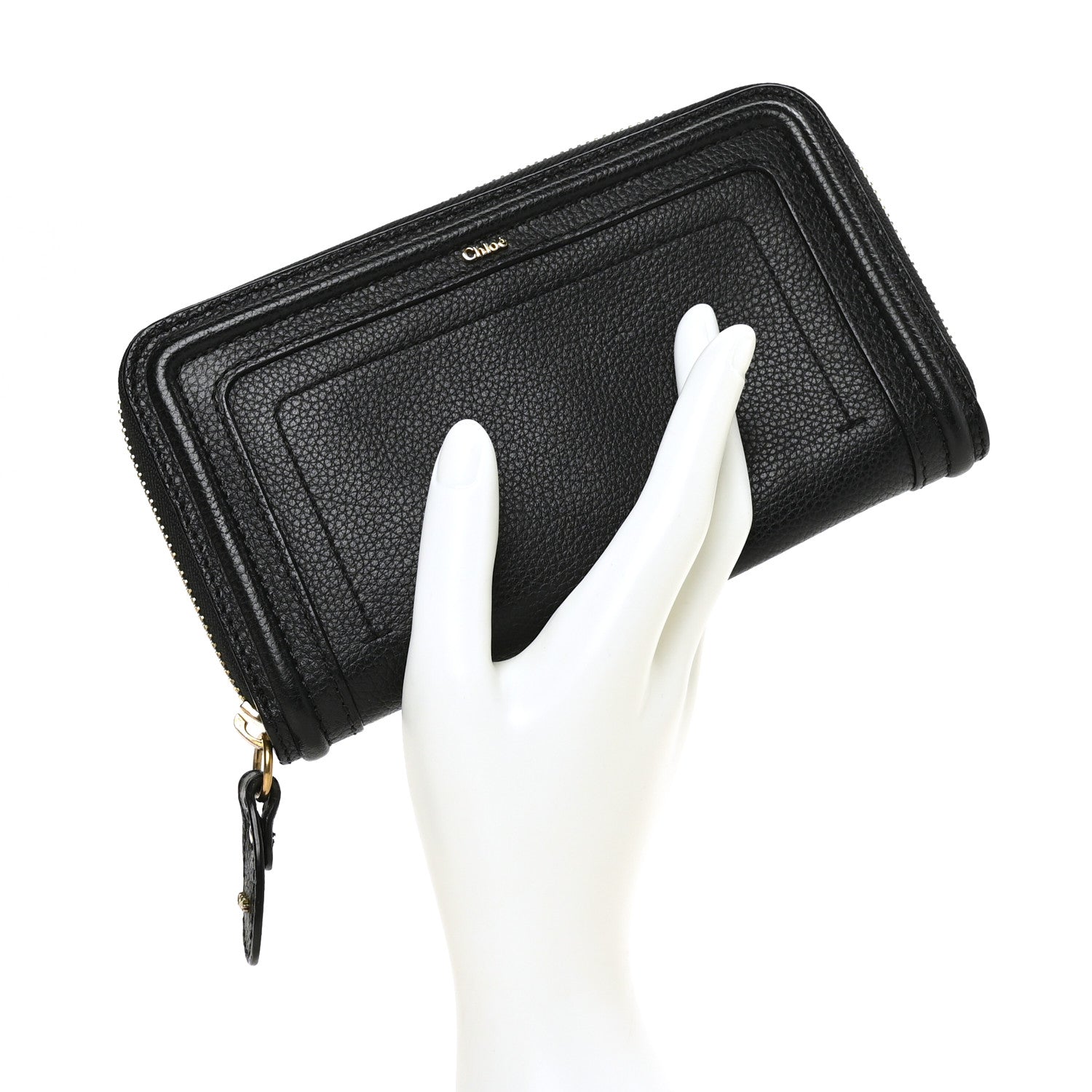 Chloe Calfskin Marcie Long Zip Around Wallet Black 2 of 6