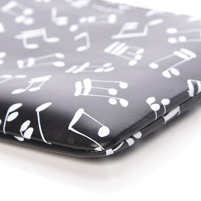 Saint Laurent Calfskin Musical Notes Zip Pouch Black 10 of 12