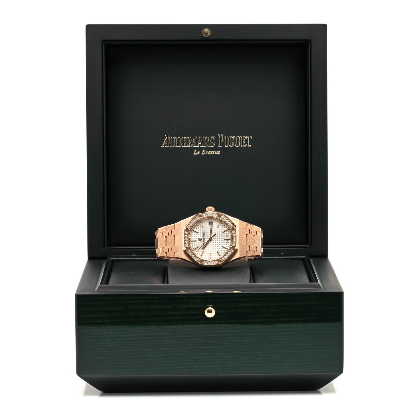 18K Rose Gold Diamond 34mm Royal Oak Automatic Watch 77351OR.ZZ.1261OR.01