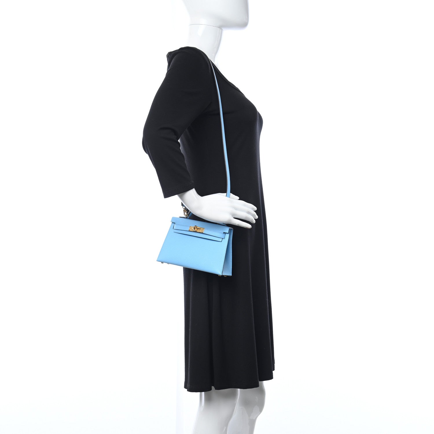 Hermes Epsom Mini Kelly Sellier 20 Celeste 2 of 11