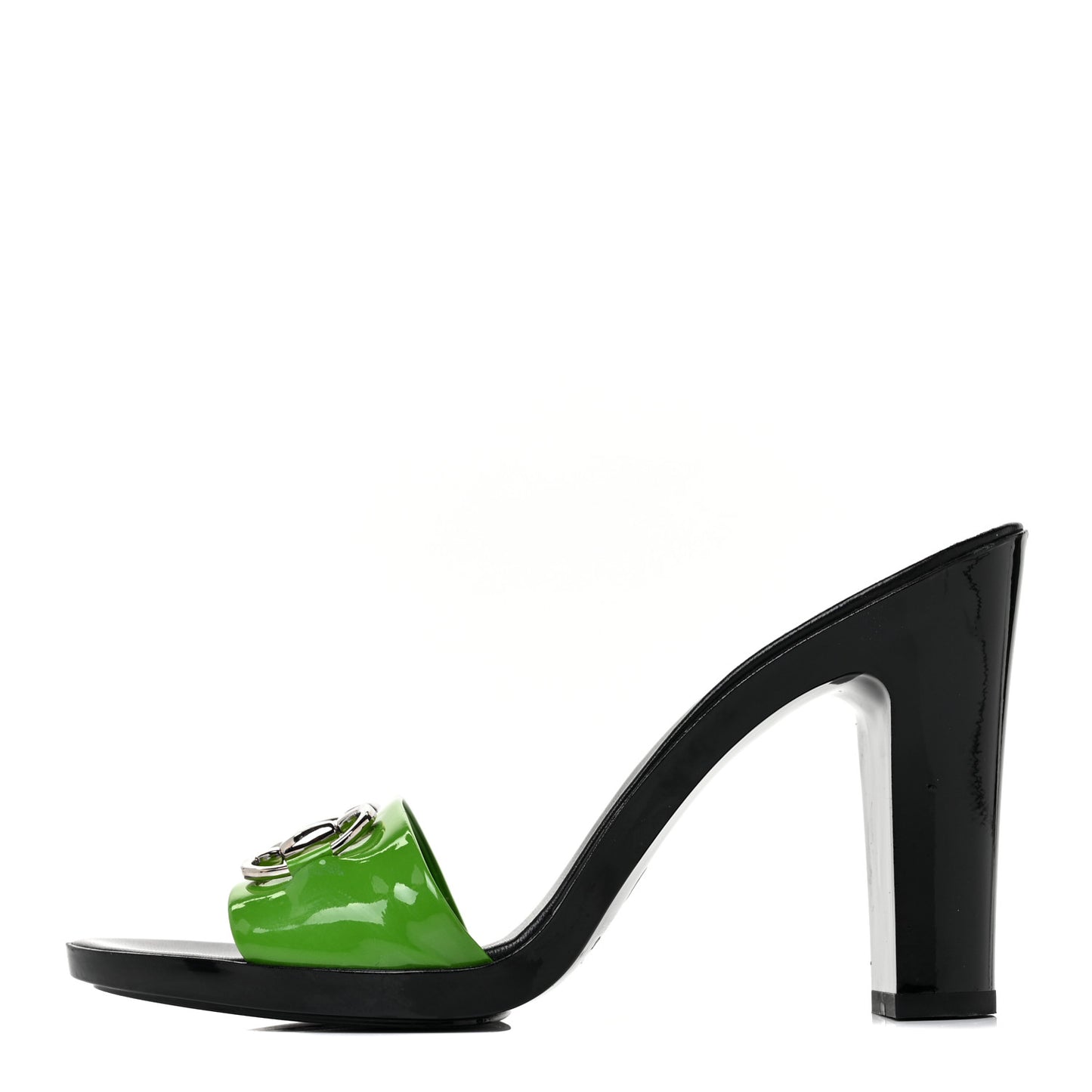 Patent Lambskin Horsebit High Heel Sandals 8 Spring