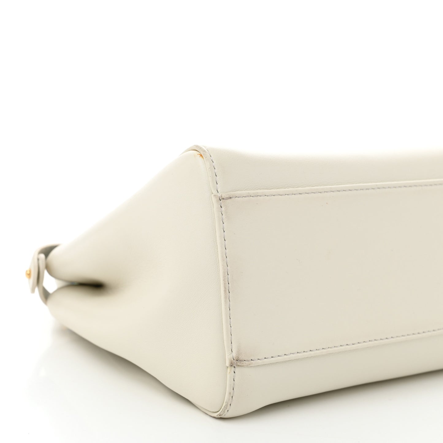 Nappa Vitello Gingham Embossed Mini Peekaboo Iconic Satchel White Ice Light Blue