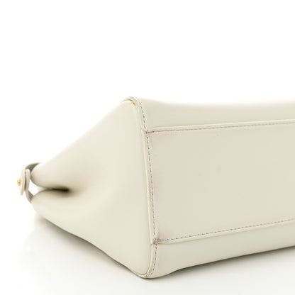 Fendi Nappa Vitello Gingham Embossed Mini Peekaboo Iconic Satchel White Ice Light Blue 10 of 14