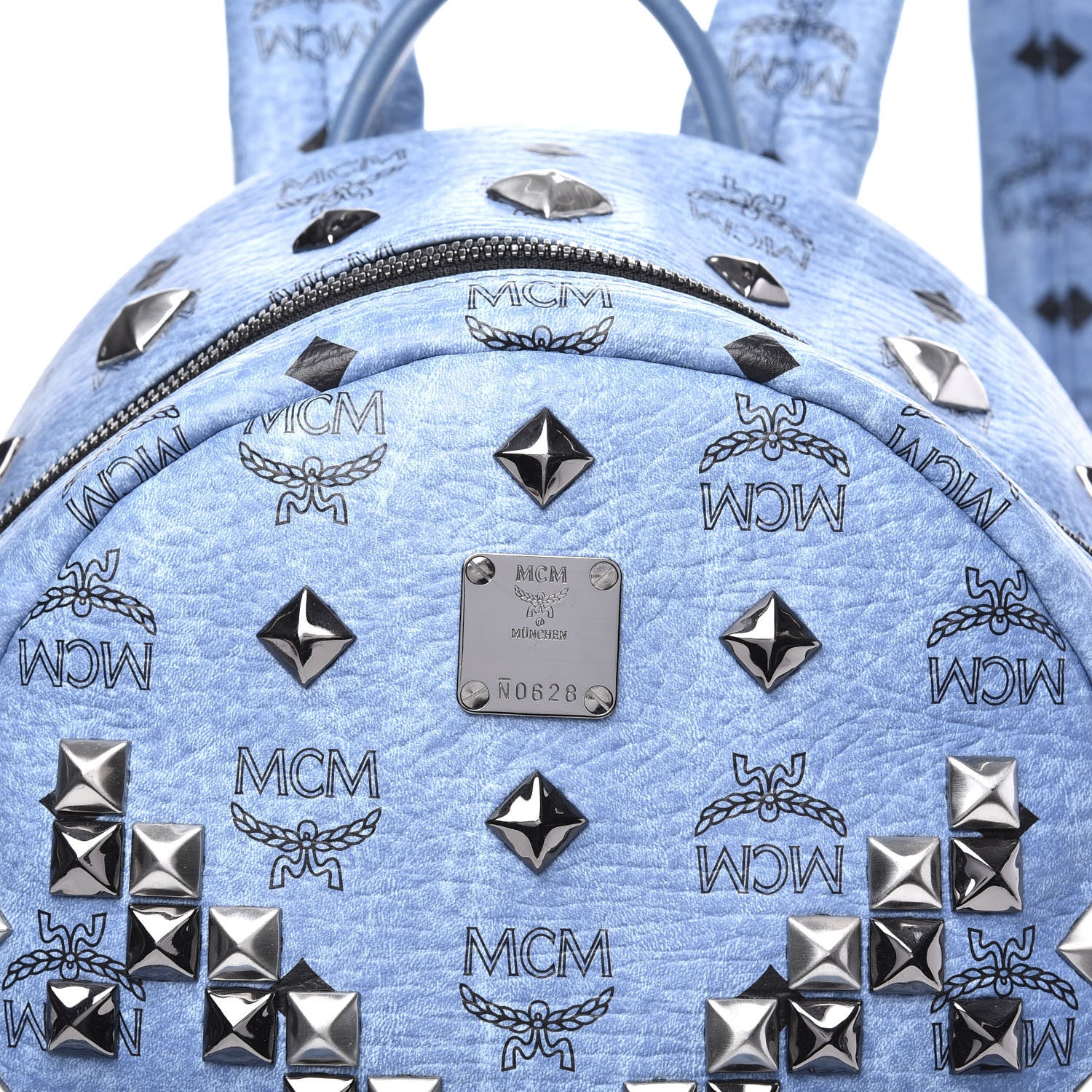 MCM Visetos Studded Small Stark M Backpack Blue 8 of 8