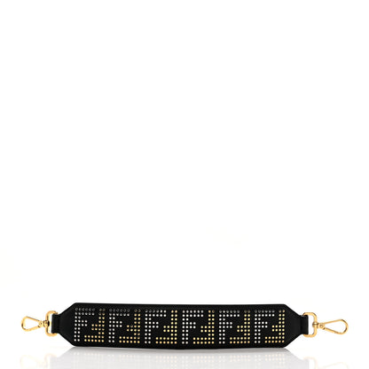 Fendi Calfskin Studded FF Mini Strap You Black Gold Silver 1 of 6