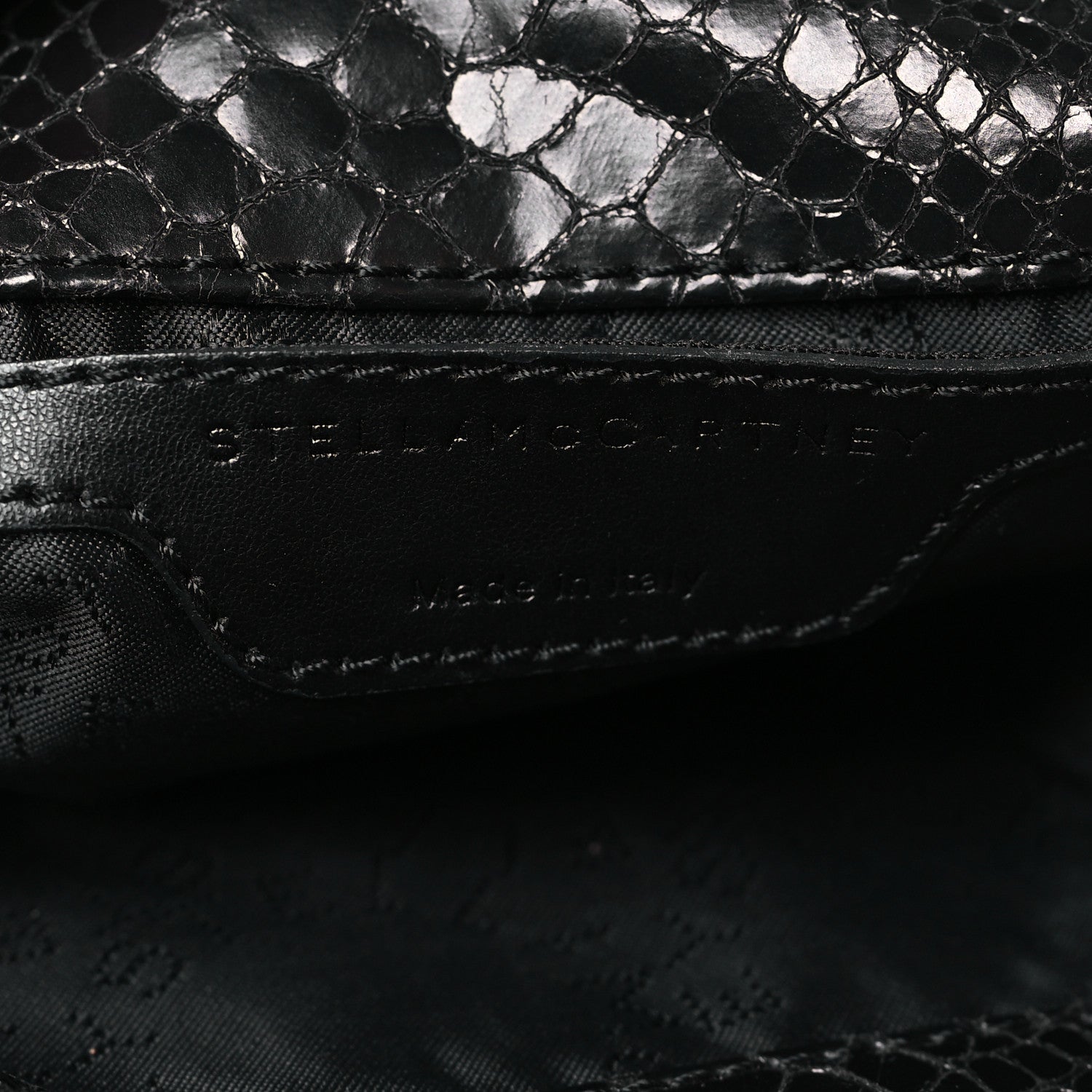 Stella McCartney Faux Snakeskin Small Falabella Fold Over Tote Black 6 of 10