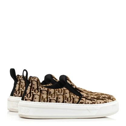 Christian Dior Velvet Oblique Womens Solar Slip On Sneakers 38 Bronze 5 of 9