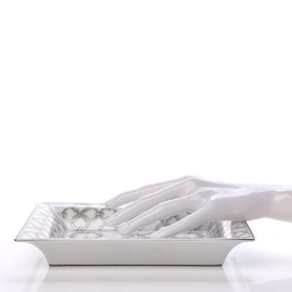 Hermes Porcelain Cote de Maillons Change Tray Argent 2 of 6