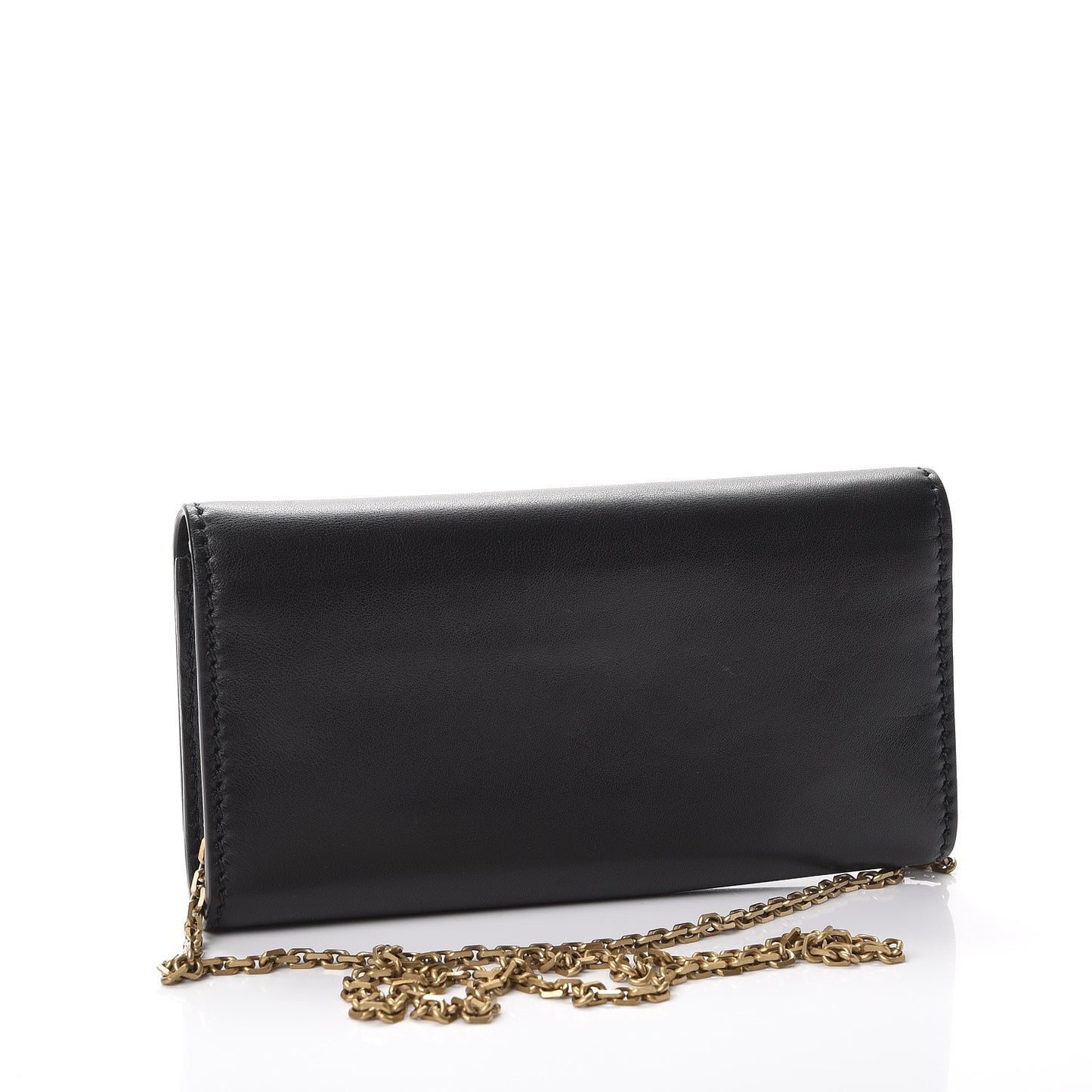 Calfskin J'adior Croisiere Chain Wallet Black