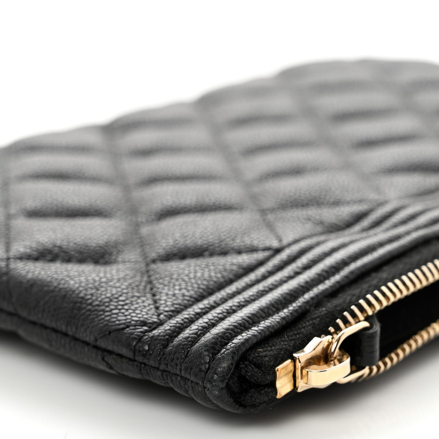 Caviar Quilted Small Boy Cosmetic Case Black