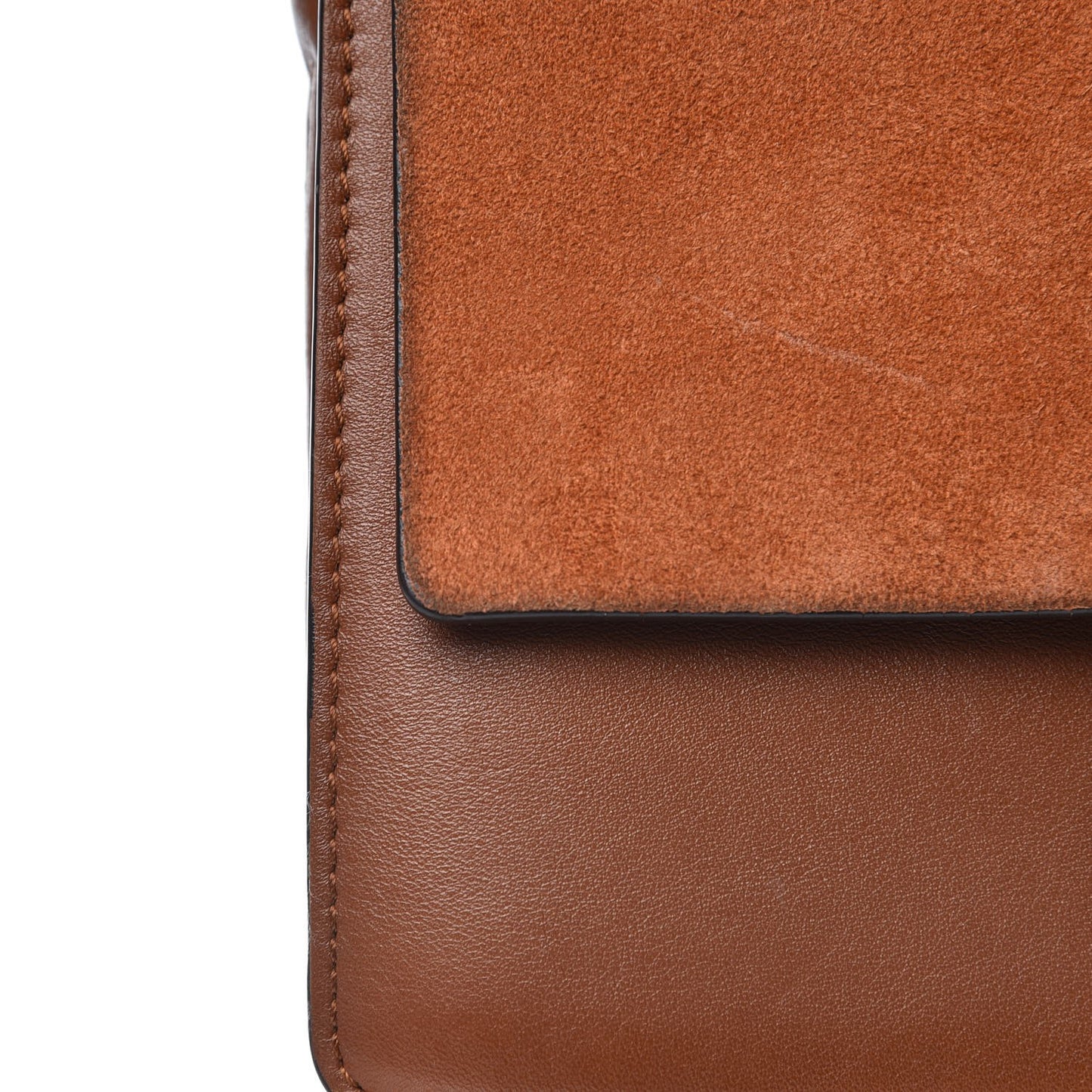 Suede Calfskin Small Faye Shoulder Bag Tobacco