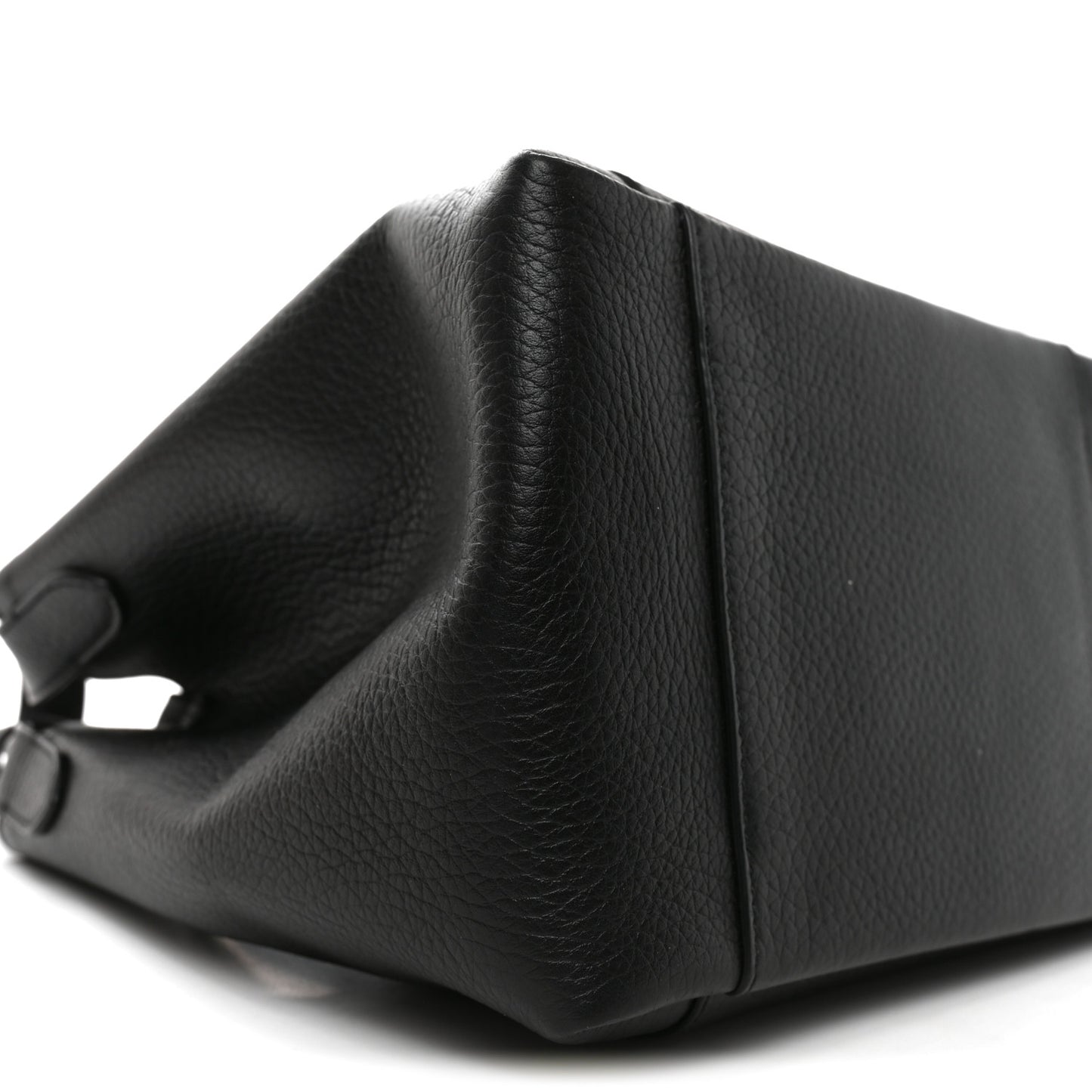 Calfskin Medium Signature Bucket Bag Black