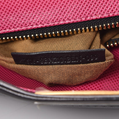 Fendi Goatskin Large Peekaboo Iconic Satchel Black Lampone 9 of 9