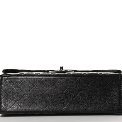 Chanel Caviar Quilted Maxi Double Flap Navy Blue 13 of 14