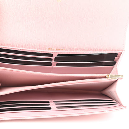 Chanel Caviar Quilted Large Gusset Flap Wallet Light Pink 7 of 9