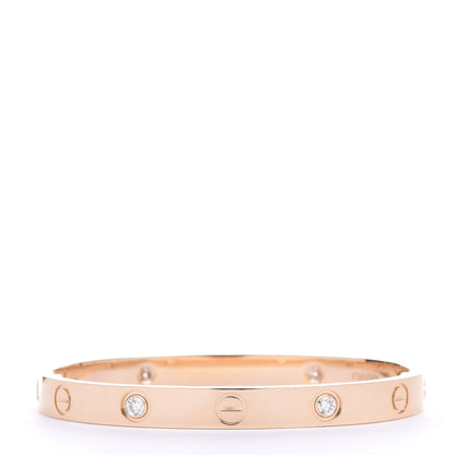 Cartier 18K Yellow Gold 4 Diamond LOVE Bracelet 16 3 of 6