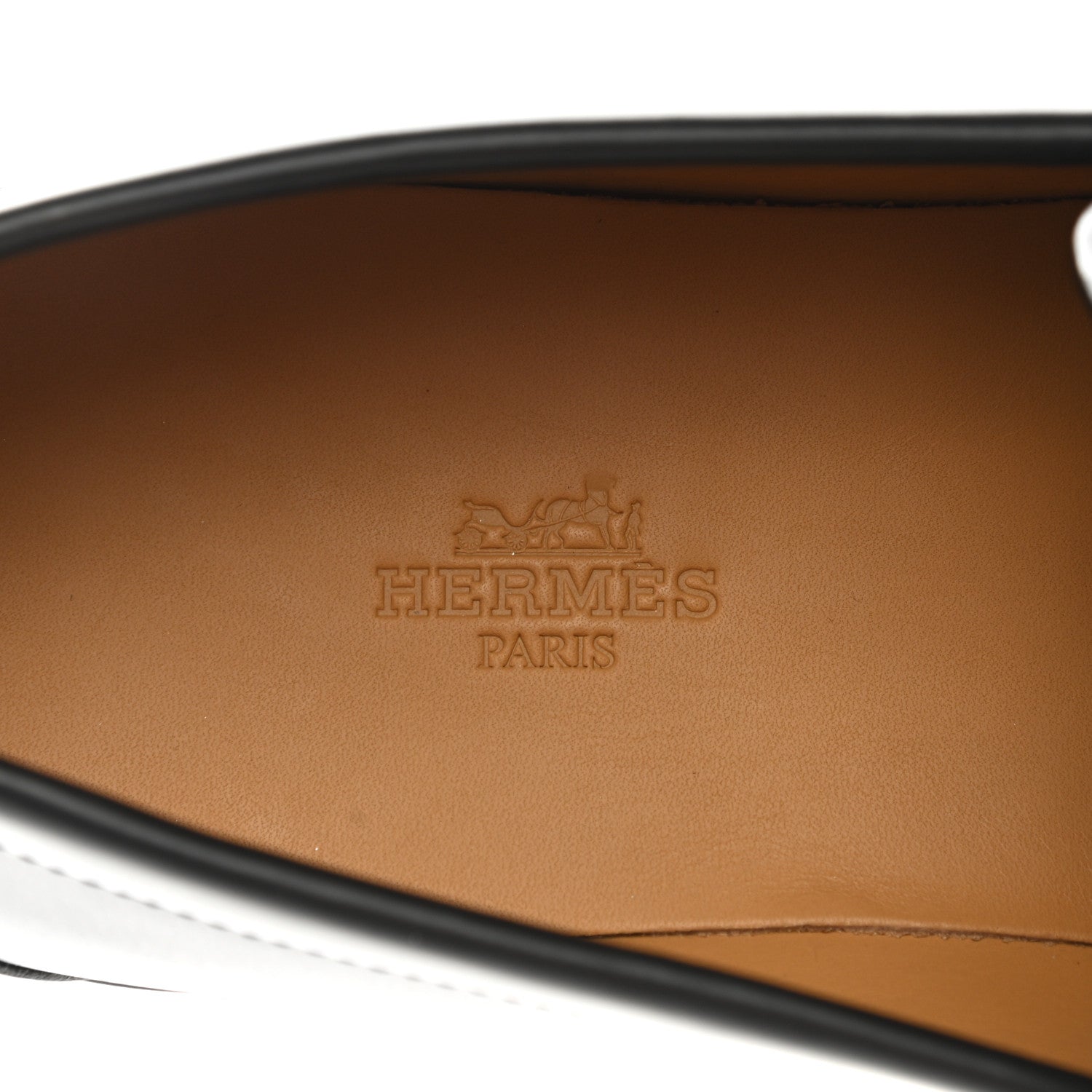Hermes Glossed Calfskin Mens Duke Loafers 40 Black 7 of 10