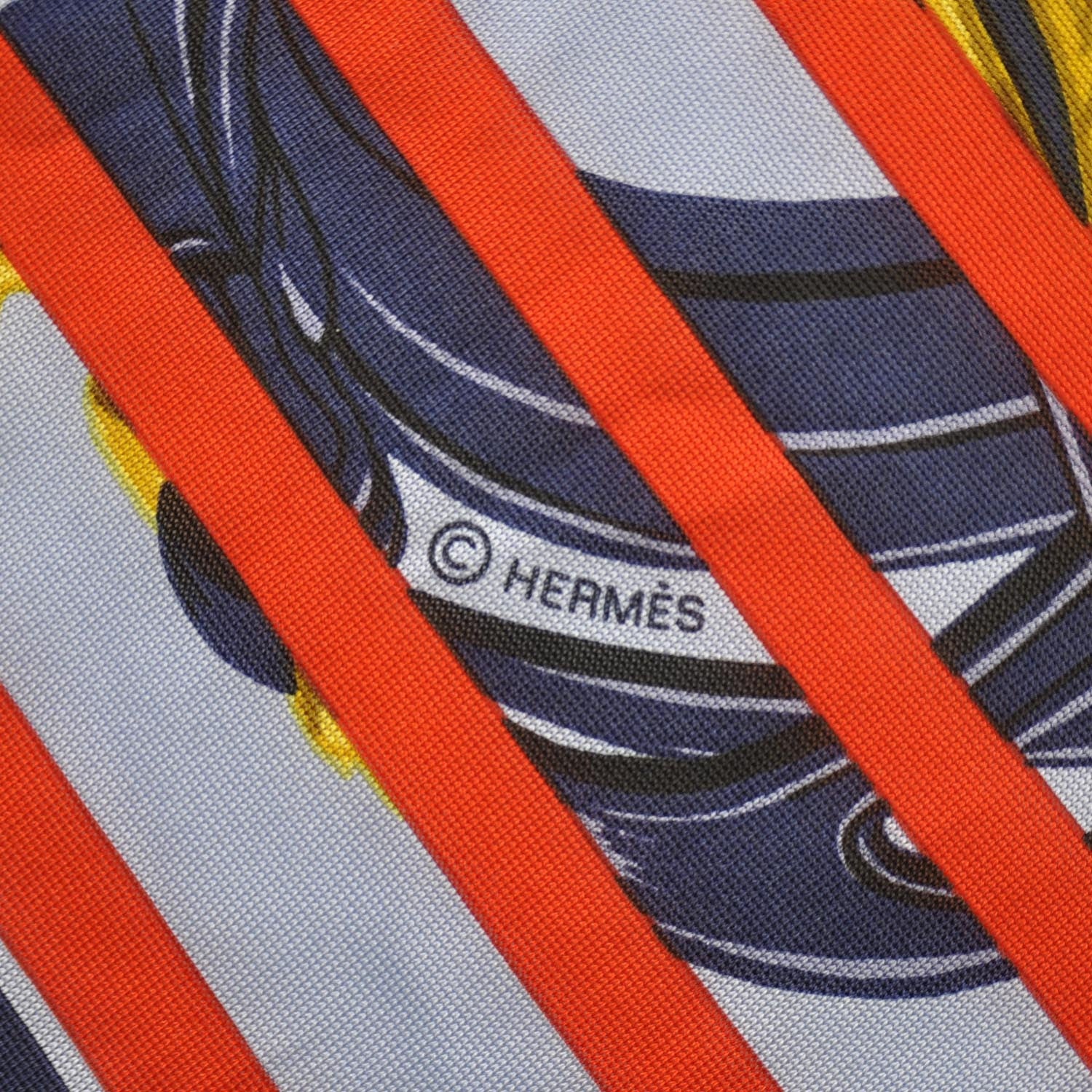 Hermes Silk Jersey Brides De Gala Scarf 90 Bleu 5 of 7