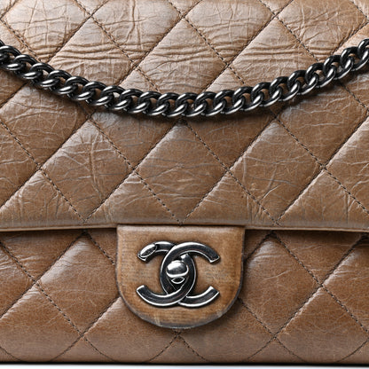 Chanel Glazed Calfskin Quilted Medium Duo Color Flap Brown 10 of 10