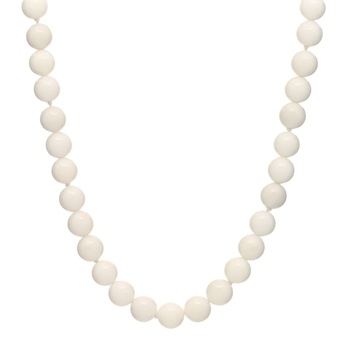 Sterling Silver 10mm Dolomite Bead Necklace