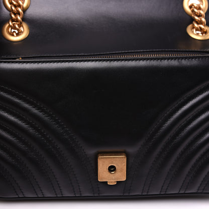 Gucci Calfskin Matelasse Small GG Marmont Shoulder Bag Black 12 of 19