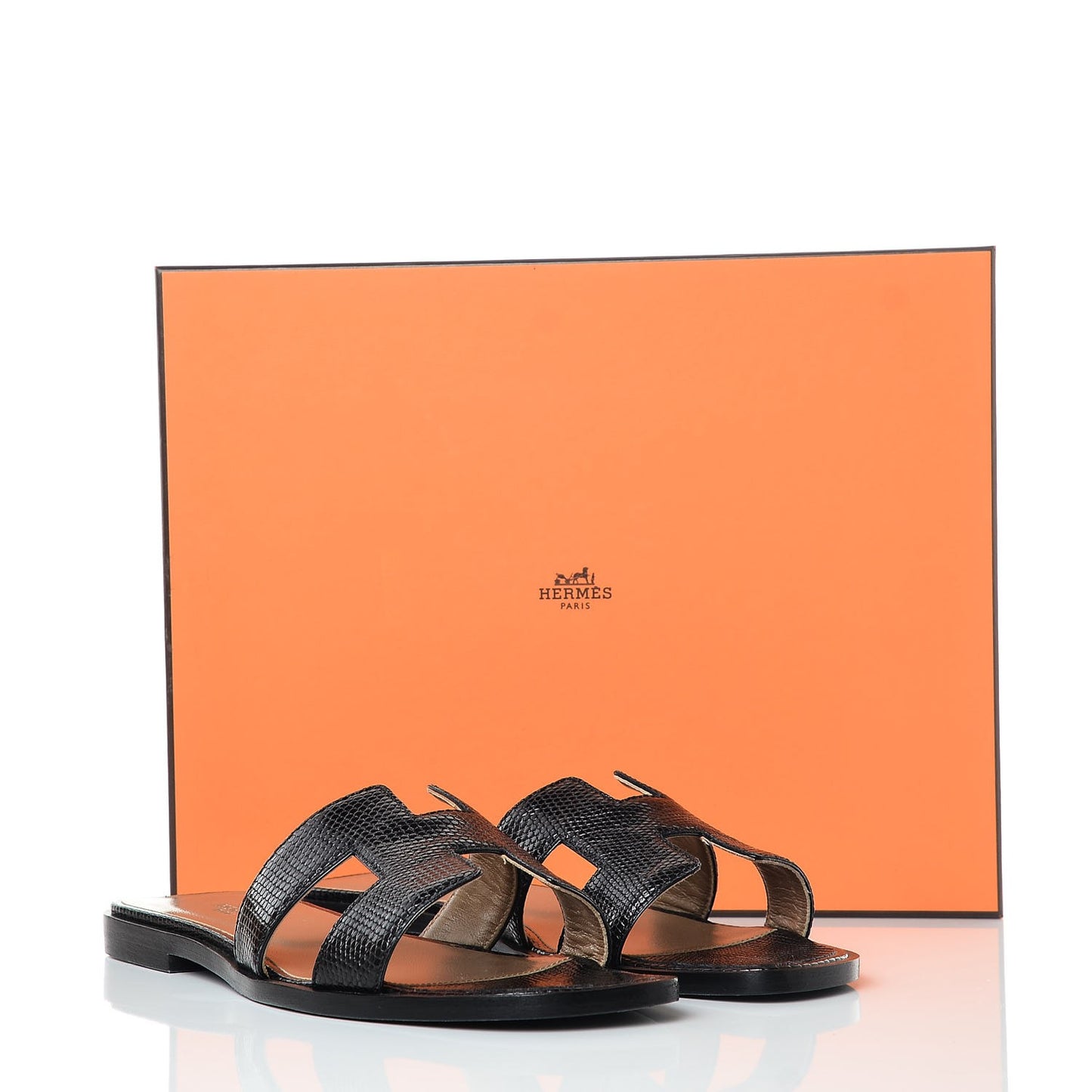 Lizard Oran Sandals 37 Black