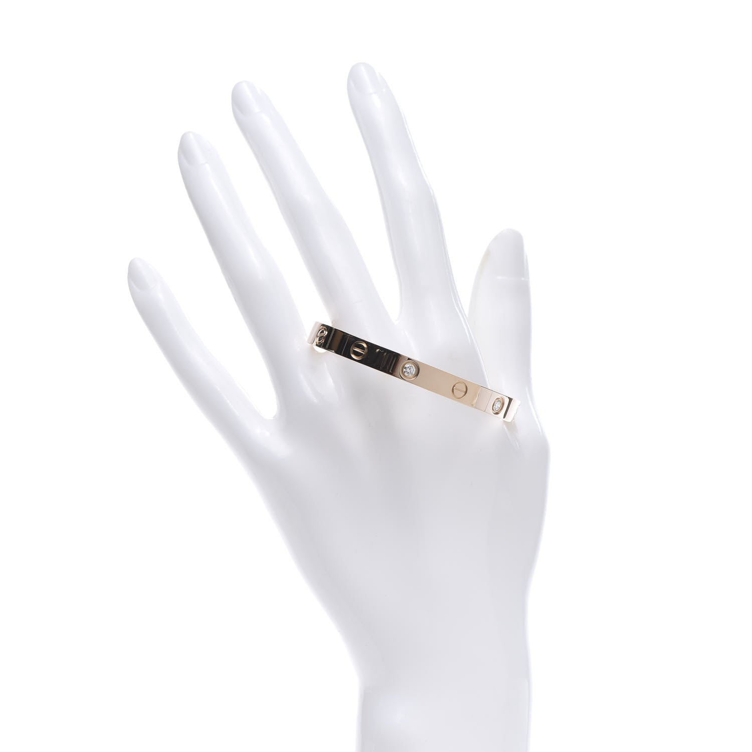 Cartier 18K Pink Gold 4 Diamond LOVE Bracelet 16 2 of 5