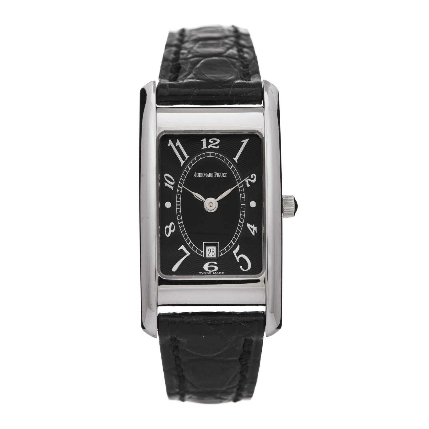 Audemars Piguet 18K White Gold Alligator 21mm Edward Piguet Quartz Watch Black 67324BC.OO.D001CR.01 1 of 5