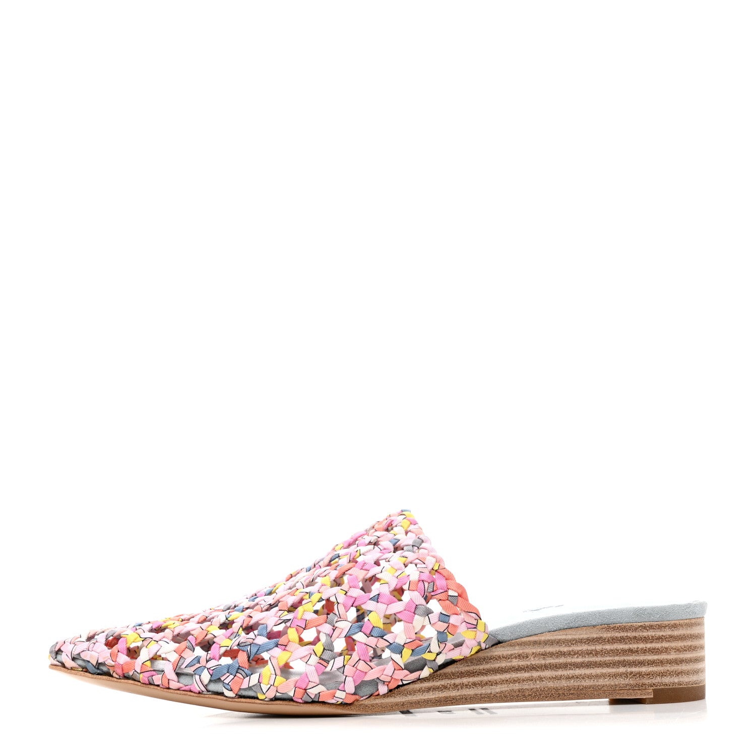Hermes Silk Toscane Tressee Print Mules 35.5 Multicolor 1 of 7