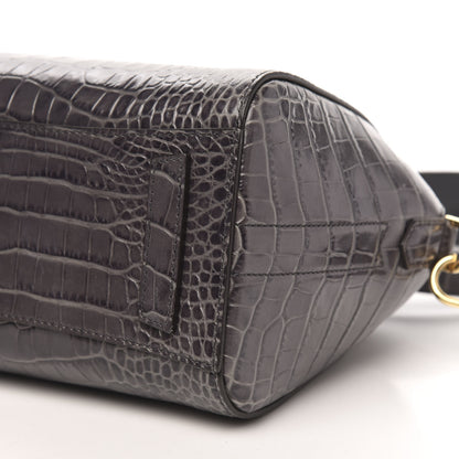 Givenchy Calfskin Crocodile Embossed Mini Antigona Storm Grey 9 of 10