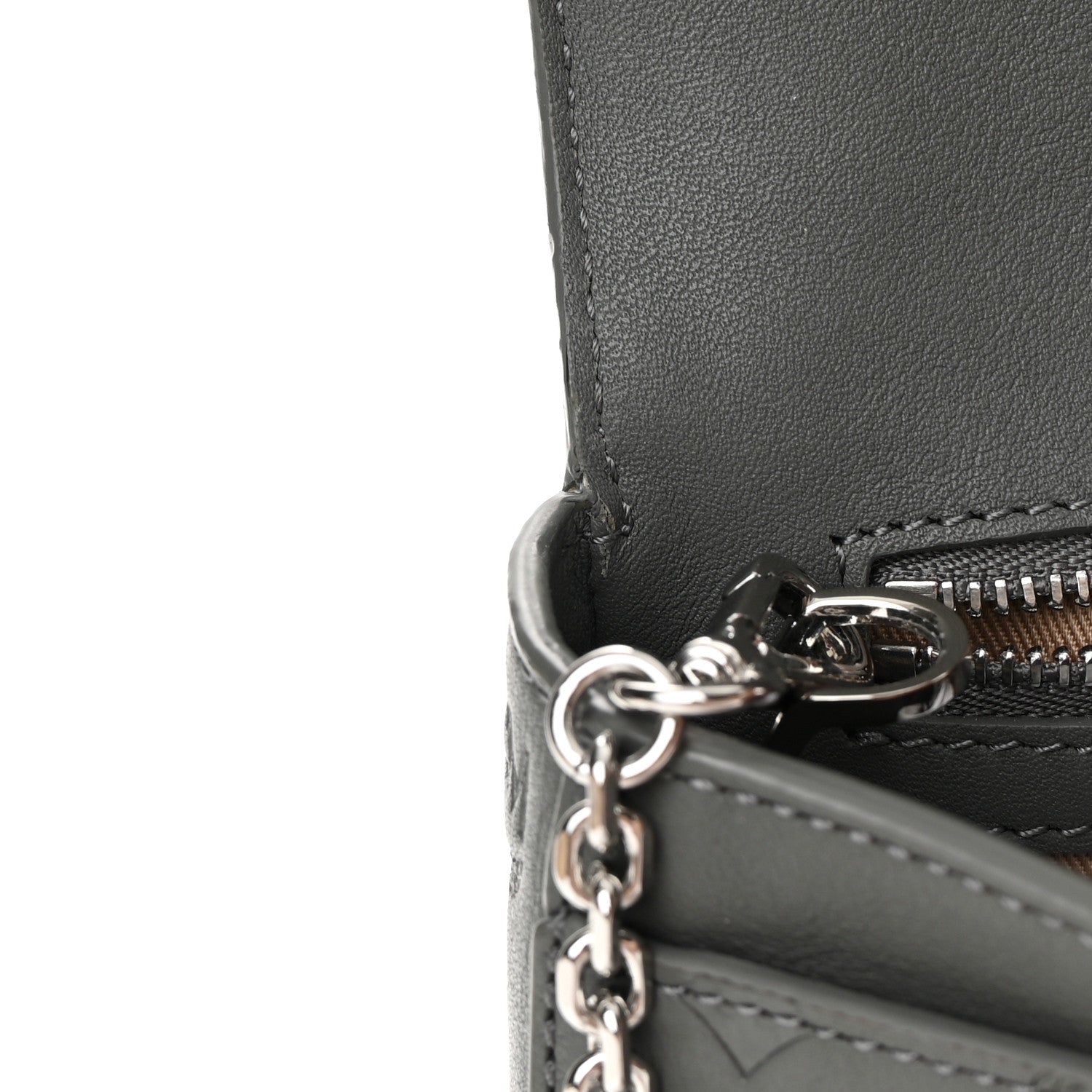 MCM Calfskin Ottomar Monogram Medium Millie Crossbody Bag Charcoal 11 of 12