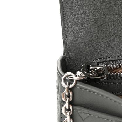 MCM Calfskin Ottomar Monogram Medium Millie Crossbody Bag Charcoal 11 of 12