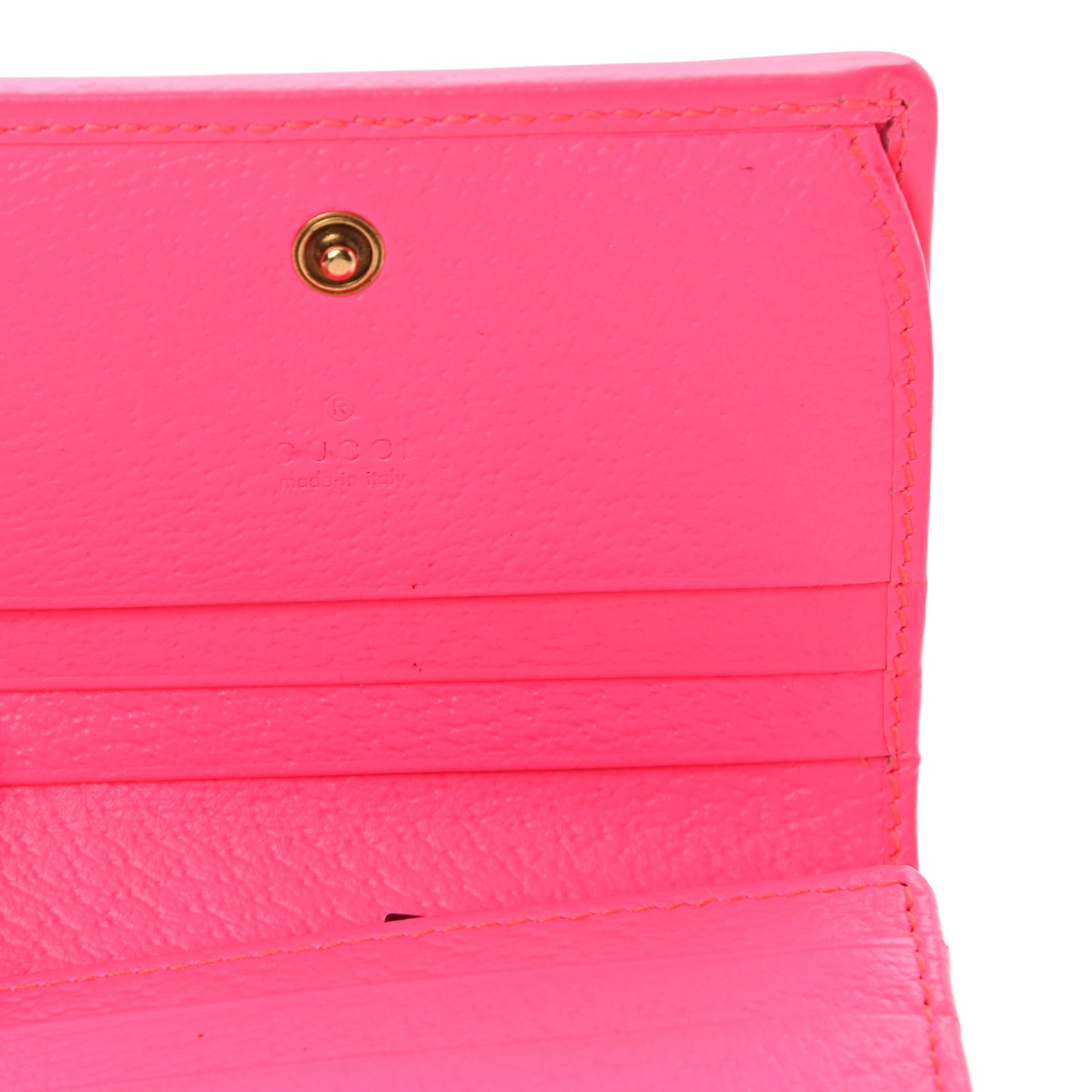 Calfskin Flora Print Zumi Card Case Fuxia Fluo