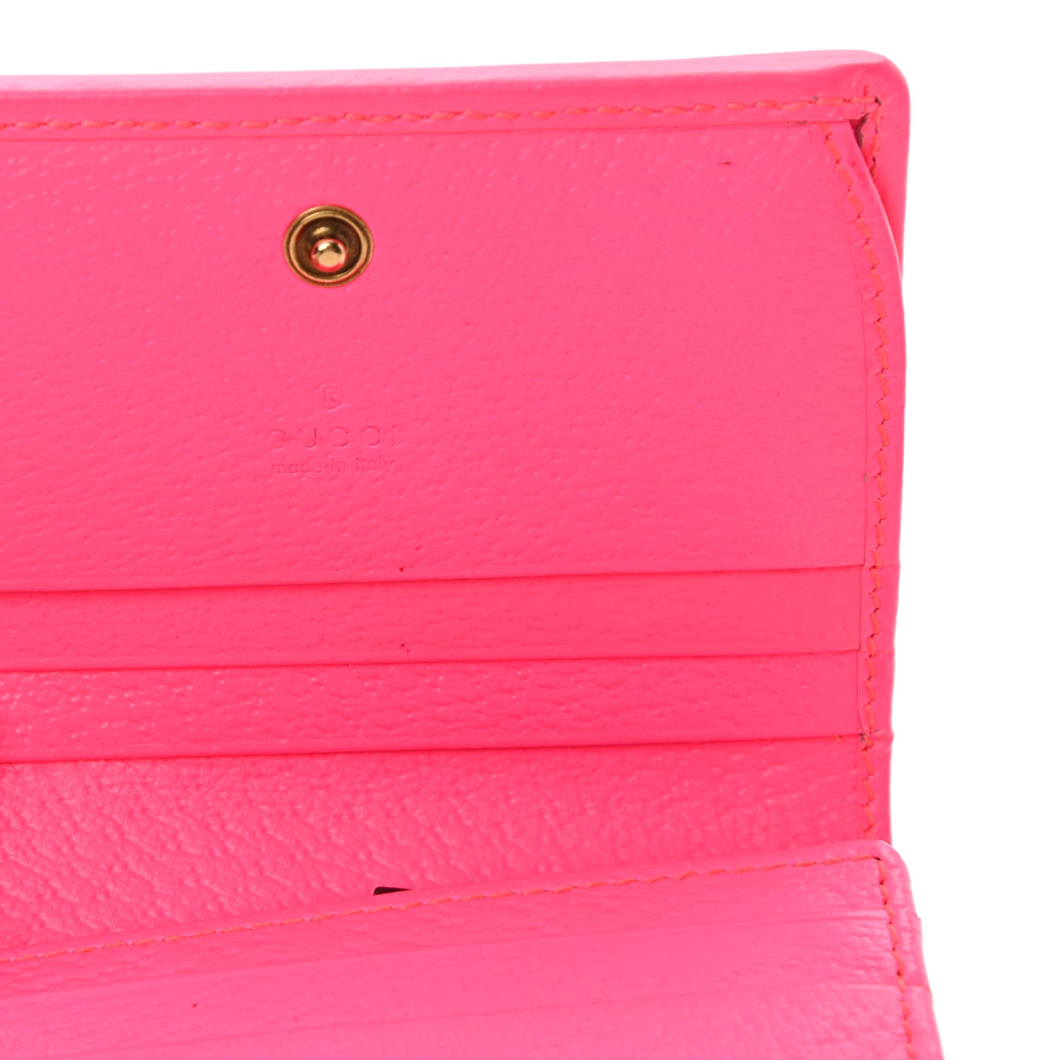 Gucci Calfskin Flora Print Zumi Card Case Fuxia Fluo 6 of 12