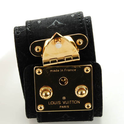 Louis Vuitton Satin Monogram Serrure Cuff Black 4 of 6