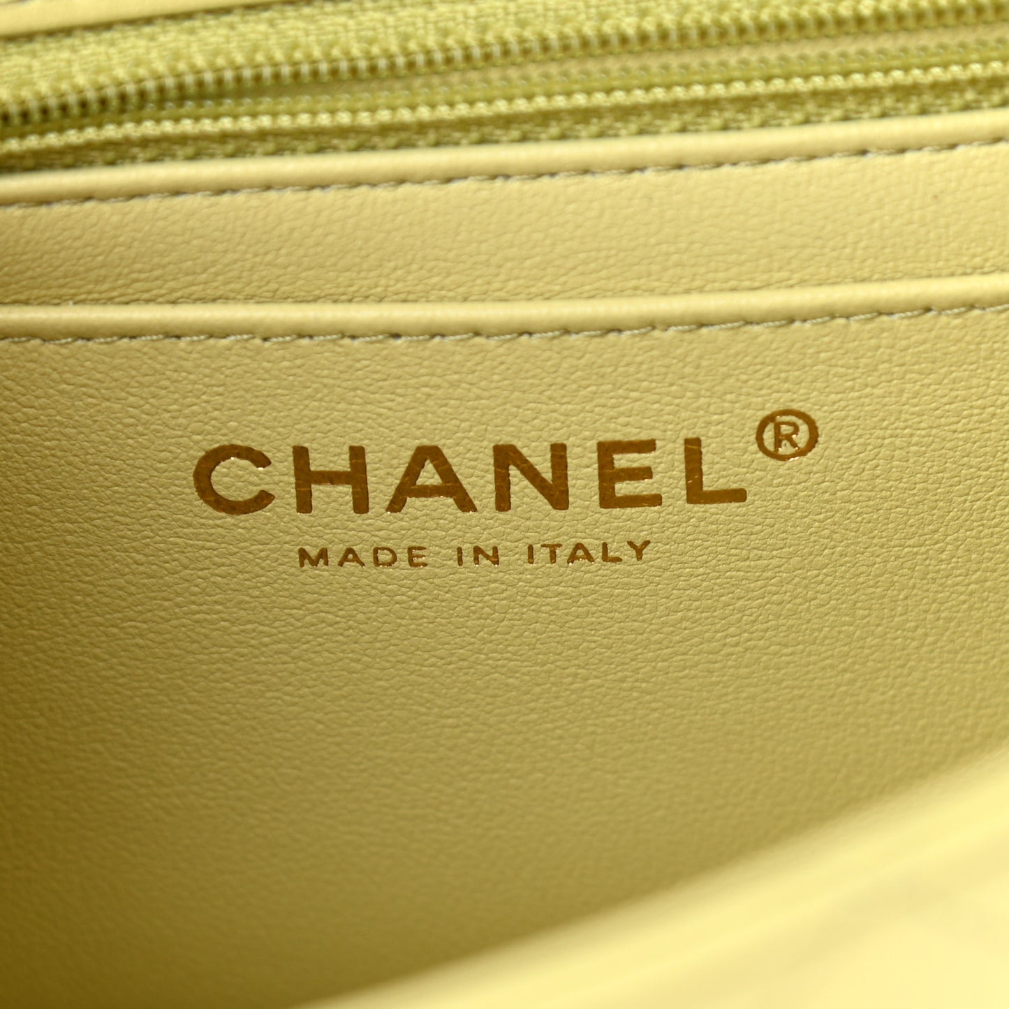 Lambskin Quilted Mini Rectangular Flap Light Green