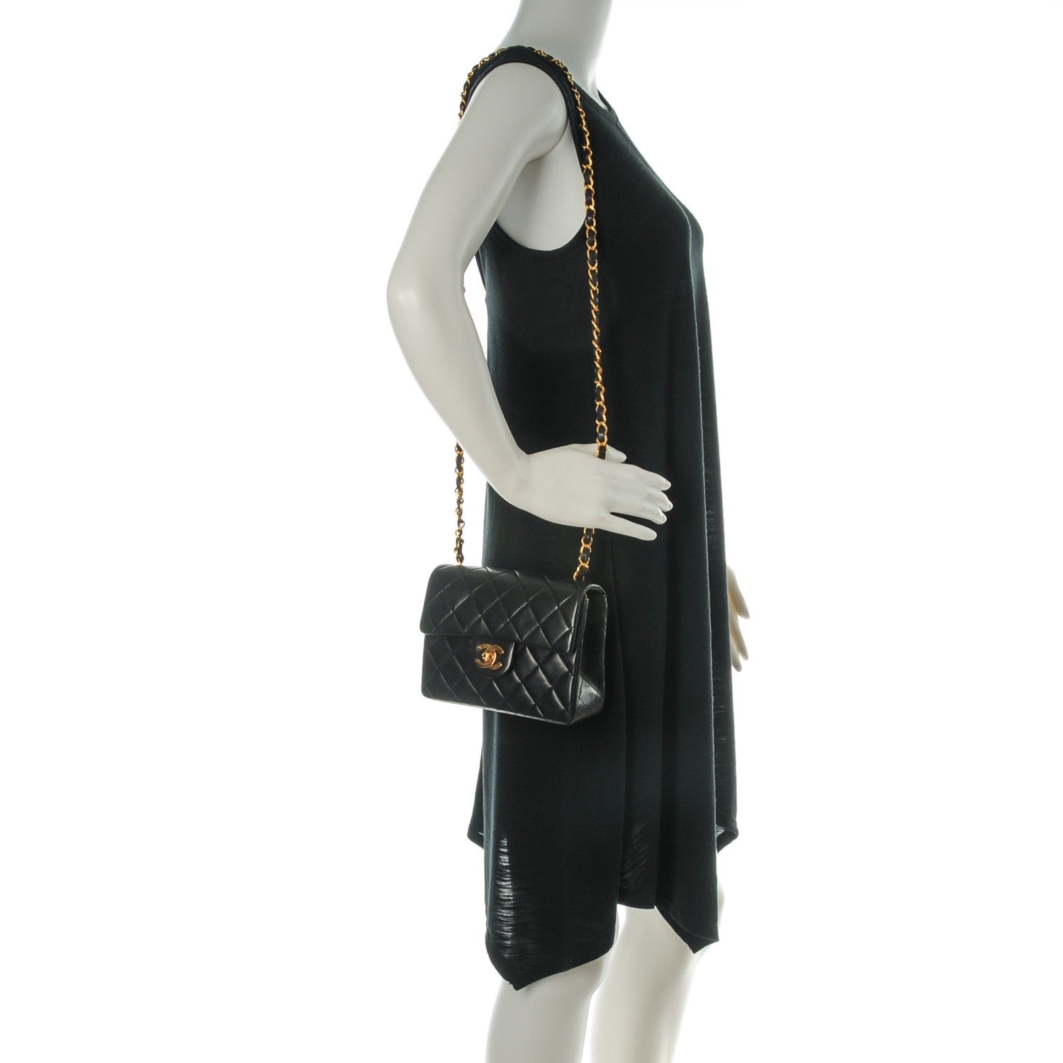 Chanel Lambskin Quilted Mini Square Flap Black 2 of 9