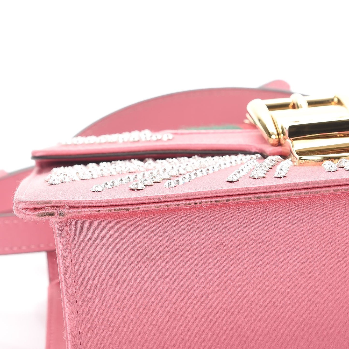 Satin Crystal Mini Sylvie Top Handle Bag Peony