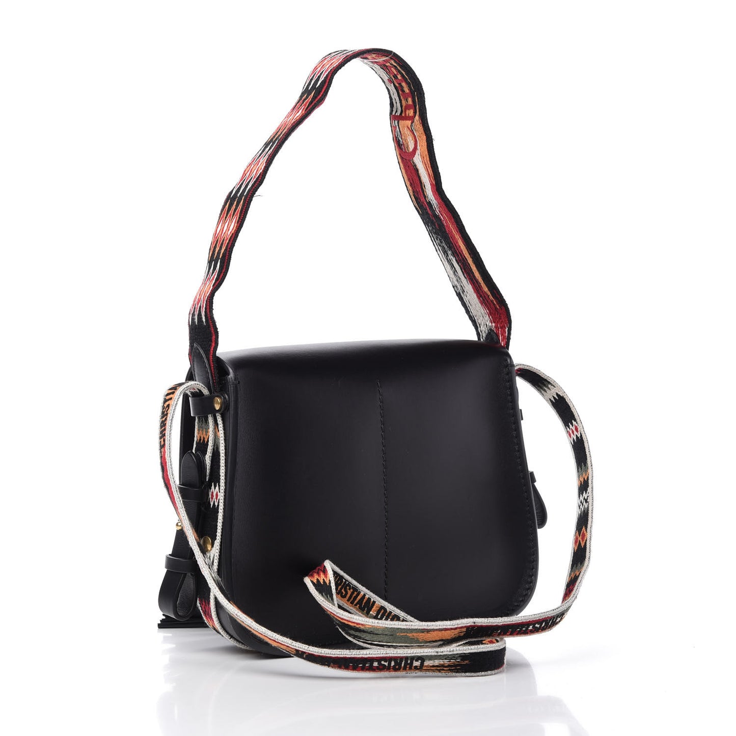 Calfskin Diorodeo Flap Bag Black